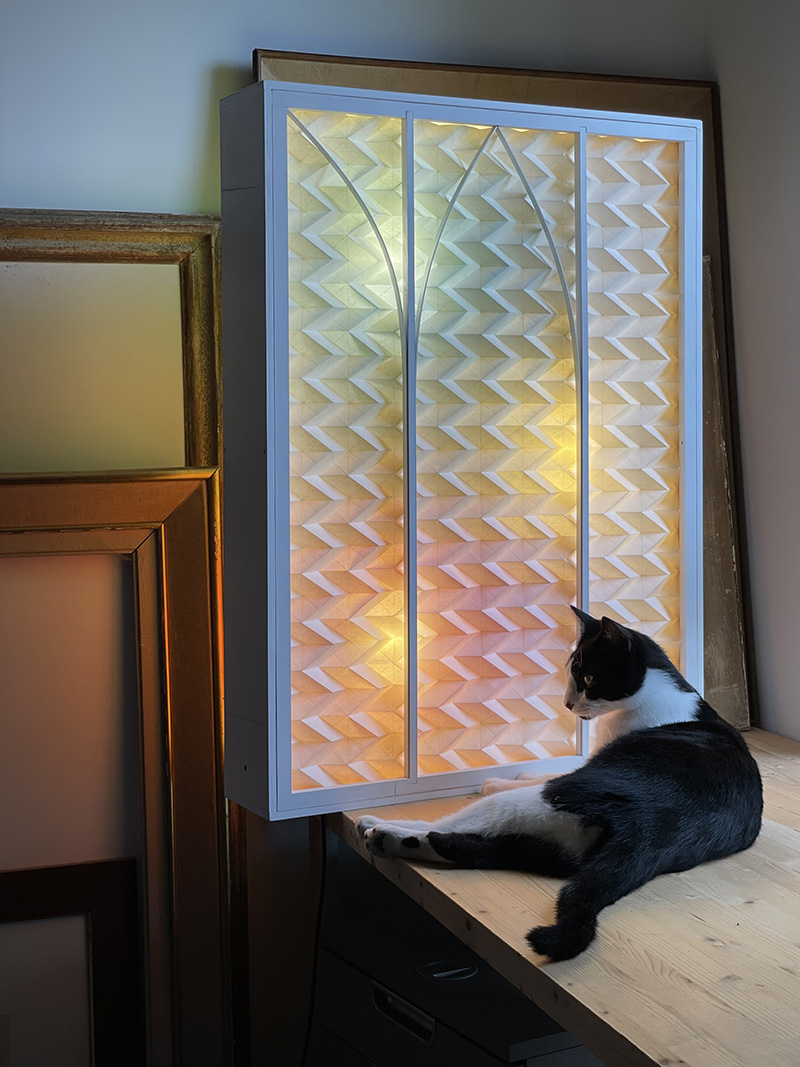 Lampe New Haven v2 dans ma chambre avec chat